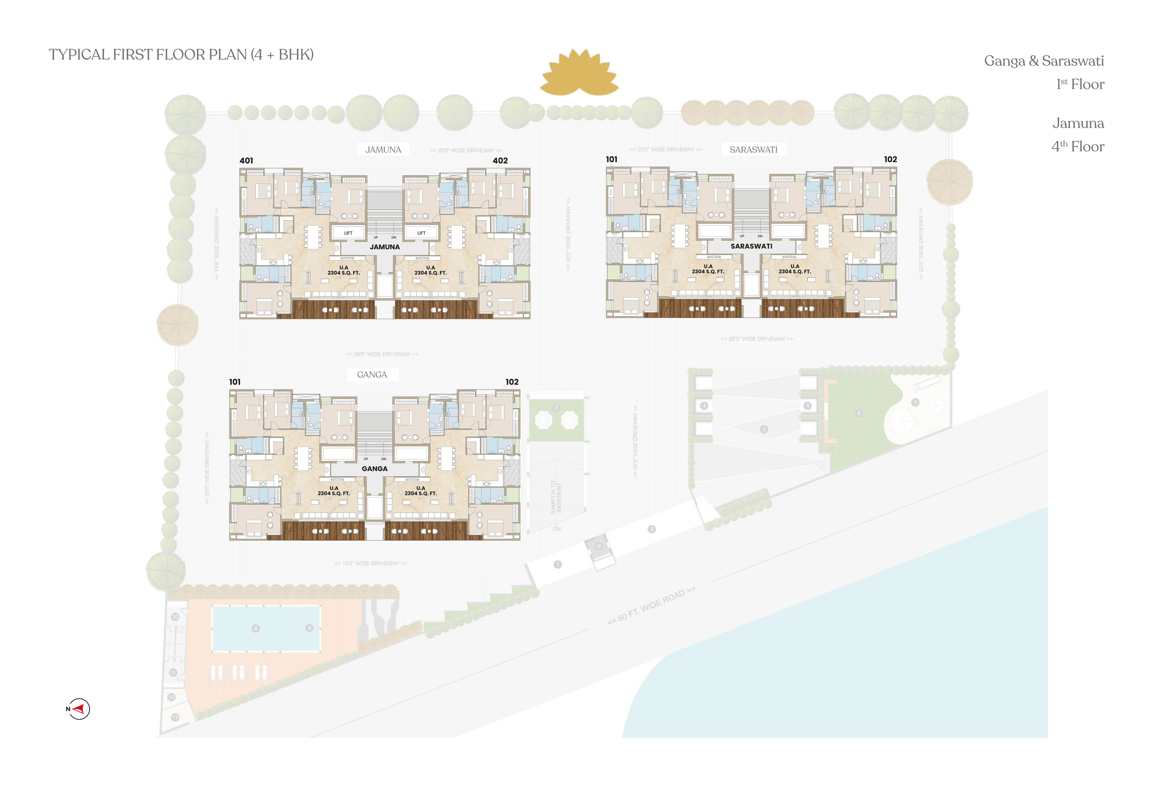 Typical Floor Plan — 4 BHK